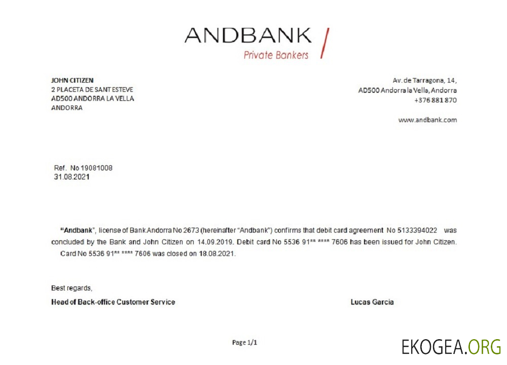 Andorra , Andbank référence bank , closure